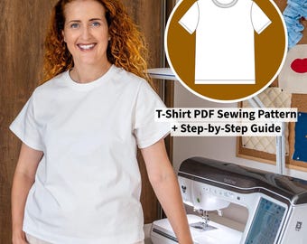 Relaxed Fit T-shirt PDF Sewing Pattern, 6 Sizes (XS-XXL) with Instructions