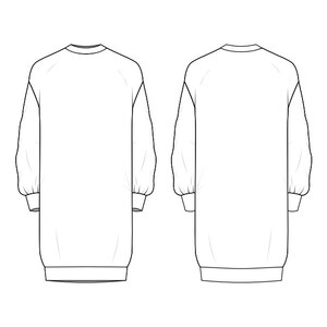 Oversize Sweater Dress PDF Sewing Pattern, 6 Sizes XS-XXL With ...
