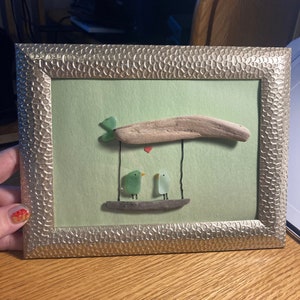 FRAMED Sea Glass Art Picture.  One of a kind gift for any occasion.