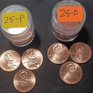 2025 P & D Lincoln Cent Choice Red BU *6 coin set * 3 Ps + 3 Ds  In stock
