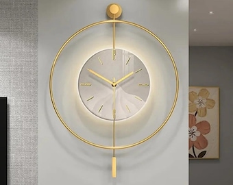 Crystal Led Wall Clock 60 Diameter , Modern Decorative Metal Led Wall Clock Timelles 60x80cm