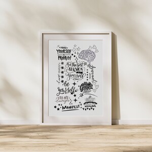 Self love affirmations, Digital Printable Wall Art for Living room/ Bedroom/ Gift Item