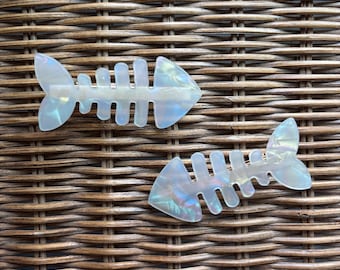 Anthropologie Funky Fish Bone Alligator Hair Clip Amazon.com : AIUPUOC Black Hair Clip Fish Bone Shape Metal  main image 2