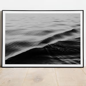 Black and White, Water, Wave Print, Wall Art, Digital Poster, Personalized Gift Idea, Home Decor, Kitchen, Hallway, Office, Living Room