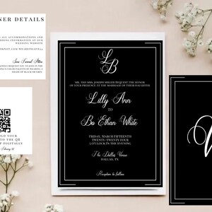 Modern Invitation Suite Black & White