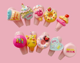 Gyaru Nails | Kawaii E-GIRL | Junk Nail | Lolita Fashion | Decora Kei | Fairy Kei | Hime Gyaru | Candy Charms | Harajuku | Pink Y2K Core
