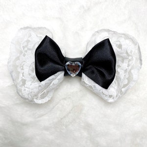 Gothic Cute Hair Clip Black Ribbon Bow Lace Bow Goth Lolita fashion Gyaru Hair Accessories for Women Kawaii Princess Bow