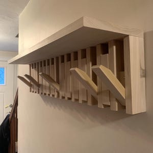 Piano Coat Rack, Piano Coat Rack with Shelf, Wooden Coat Rack, Wall Coat Rack, Coat Hanger, Modern Wooden Coat Rack, Flip Down Wall Hooks