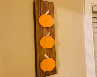 Wooden Upcycled Pumpkin Wall Decor, Rustic Farmhouse Decor, Hanging Pumpkin Decoration
