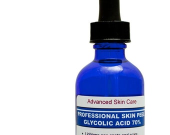 Glycolic Acid  Chemical Peel - Pure Medical Grade Anti Aging, Repairs Acne & Scars, Wrinkle Serum, Brighten Lighten 70%  50 and 30 strength