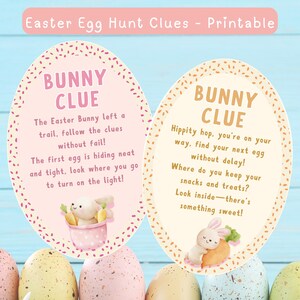 Indizio stampabile per la caccia alle uova di Pasqua - Divertente caccia al tesoro in rima per bambini / Download immediato