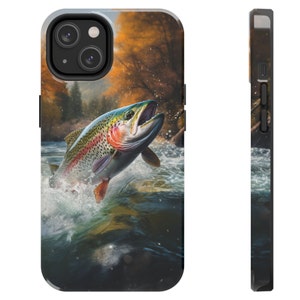 Regenbogenforelle iPhone Handyhülle, verschiedene Modelle, Regenbogenforelle iPhone Hülle, Fliegen Fischer Geschenk, Fischer Geschenk, Fischerin Geschenk