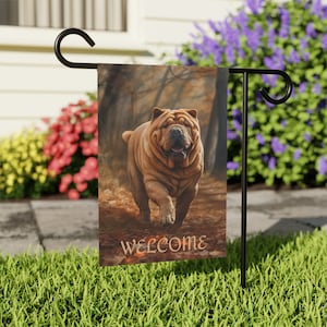 Chinese Shar Pei Garden & House Banner, Chinese Shar Pei Welcome Garden Flag, Chinese Shar Pei Lover Gift,