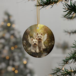 PERSONALIZED Ceramic Westies Memorial Ornaments, Cherished Pet Memorials, Holiday Decorations, Gifts for Dog Lovers, Dog Lovers&#39; Ornaments