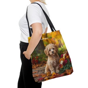 Cockapoo Fall Tote, Cockapoo Lover Gift, Cockapoo Owner Gift, Dog Walker Gift, Dog Sitter Gift, Vet Gift, Dog Caregiver Gift