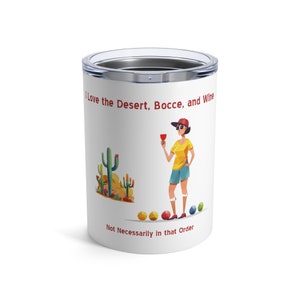 Bocce Wine Tumbler, 10oz, Bocce Ball Wine Tumbler, Bocce Lover Gift, Wine Lover Gift, Bocce Ball Wine Tumbler