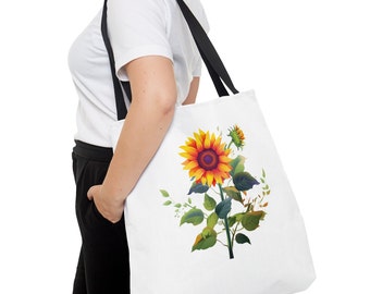 Sonnenblume Tasche, Sonnenblume Tasche, weiße Sonnenblume Tasche, Sonnenblume Tasche Geschenk, drei Größen