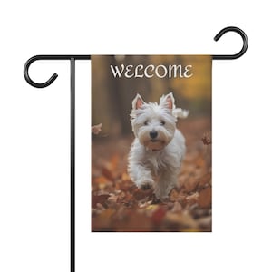 Westie Garden & House Banner, Westie Fall Garden Flag, Westie Lover Gift, Westie Owner Gift, Westie Garden Flag Gift, Dog Lover Gift
