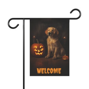 Golden Retriever Halloween Garden and House Banner, Golden Retriever Halloween Garden and House Banner Gift, Halloween Banner, 12&quot;x18&quot;