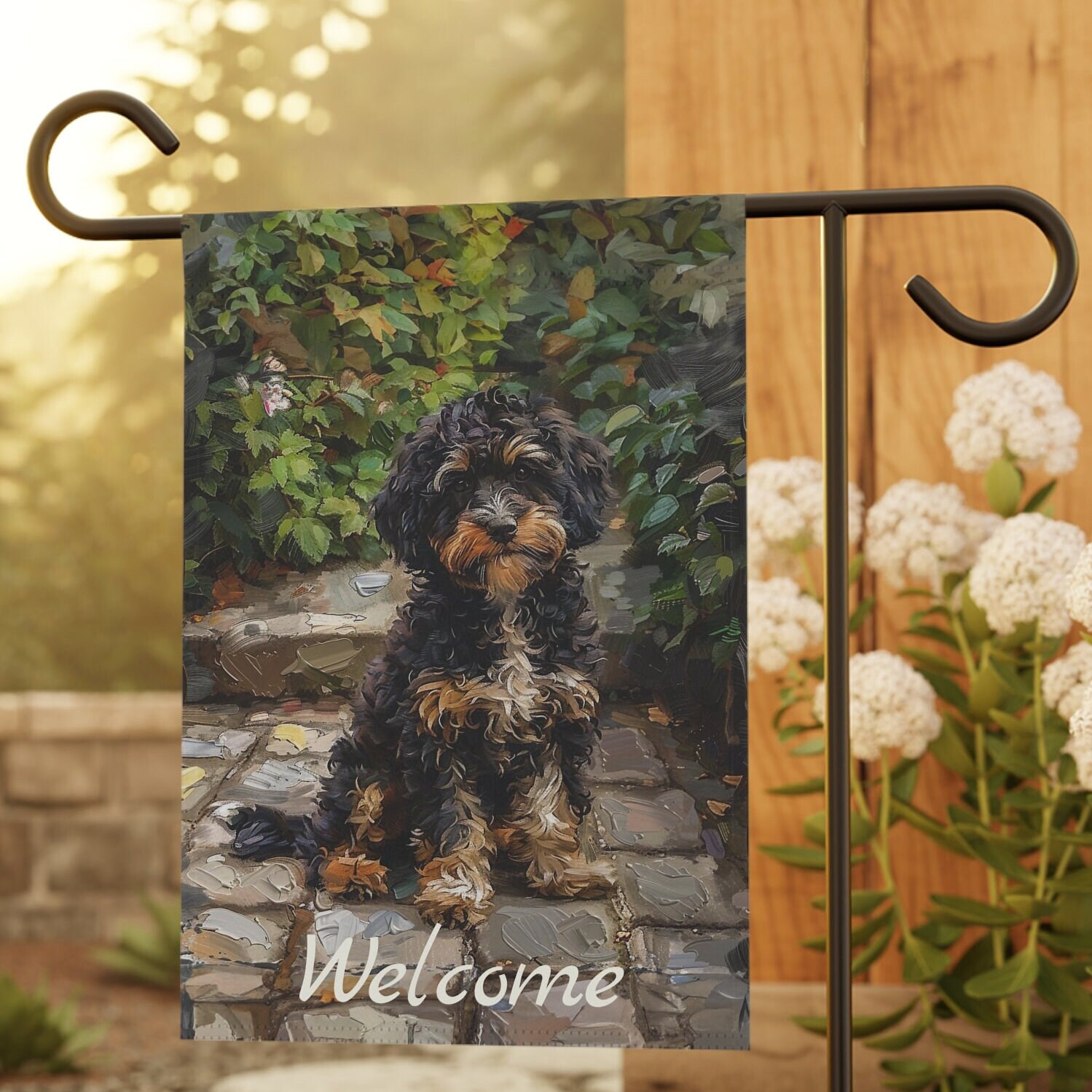 Bernedoodle Garden & House Banner, 12x18 in, Bernedoodle Lover Gift, Bernedoodle Garden Flag, Bernedoodle Lover Garden Flag Gift