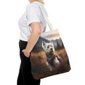 Highlander Westie Tote Bag, Three Sizes, Westie Owner Gift, Westie Lover Gift, Scotland Lover Gift, Vet Gift, Dog Walker Gift