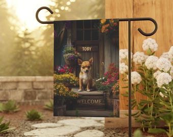 PERSONALIZED Chihuahua Summer Garden Flag, Chihuahua Welcome Flag Gift, Chihuahua Lover Gift, Chihuahua Owner Gift, Chihuahua Summer Flag