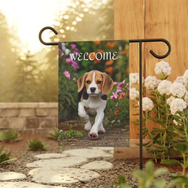 Beagle Garden & House Banner, Beagle Welcome Garden Flag, Beagle Lover ...