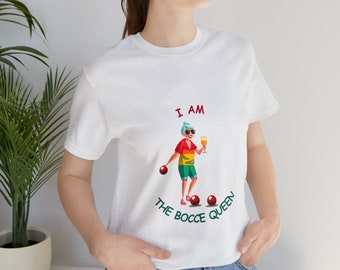 Camiseta de bocha feminina, camiseta de manga curta para bocha, presente para jogadora de bocha, presente para amante de bocha, presente para equipe de bocha