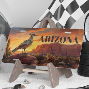 Placa de vanidad de Arizona, placa de vanidad Roadrunner, placa de vanidad de Arizona Roadrunner, regalo de placa de vanidad de Arizona