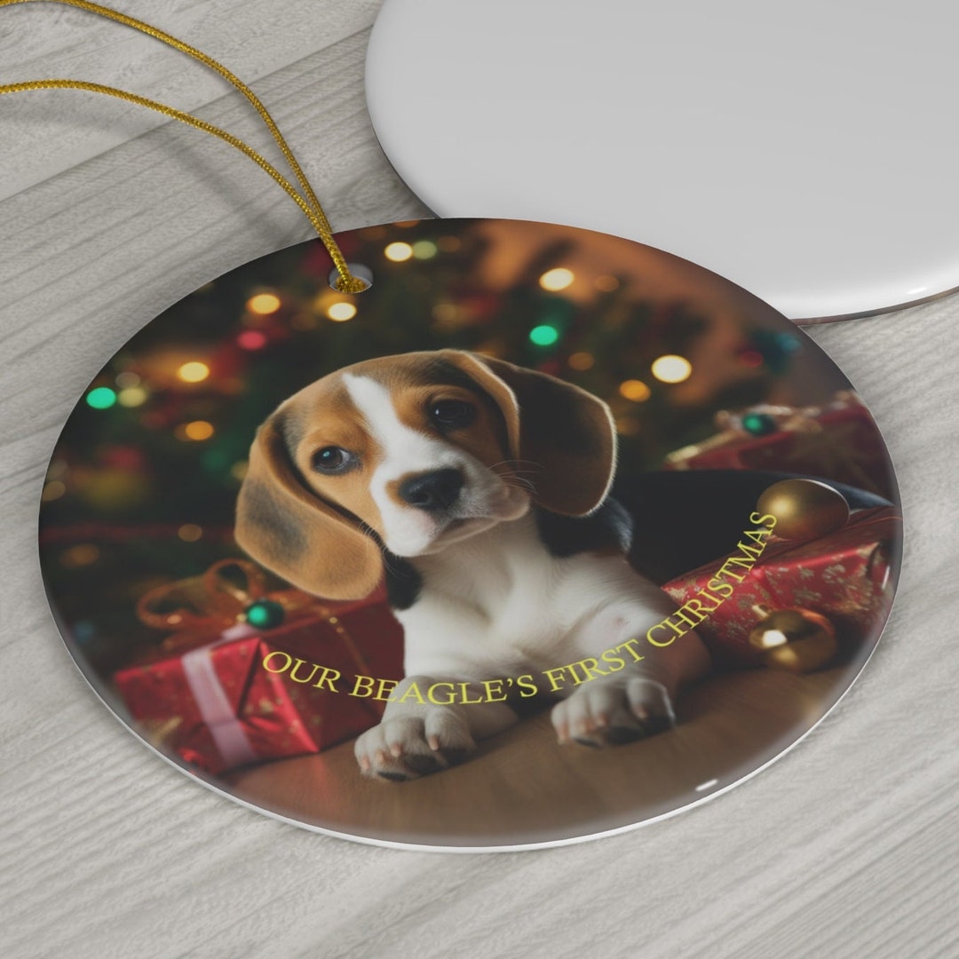 Beagle Puppy First Christmas Ornament Beagle Puppy Ceramic Etsy