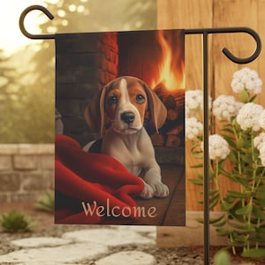 Beagle Winter Garden & House Banner, Winter Garden Flag, Beagle Lover Gift, Beagle Owner Gift, Beagle Winter Flag, Beagle Puppy Flag