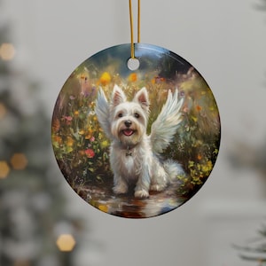 PERSONALIZED Ceramic Westie Memorial Ornaments, Cherished Pet Memorials, Holiday Decorations, Gifts for Dog Lovers, Dog Lovers&#39; Ornaments