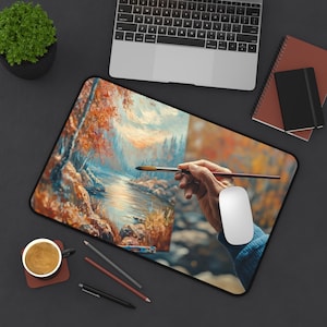 Painter&#39;s Computer Desk Mat, Three Sizes, Painter Gift, Painting Gift, Painting Lover Gift, Artist Gift, Artistic Painter Gift