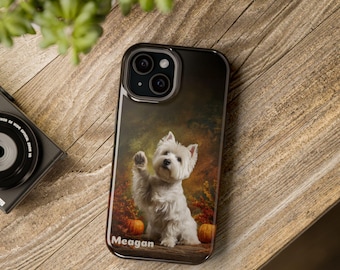 PERSONALIZED Magnetic Westie Phone Case, Westie Lover Gift, Cute Dog Lover Gift, Christmas Stocking Stuffer, Thanksgiving Phone Case Gift