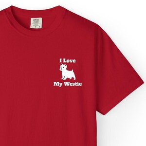 Westie Unisex EMBROIDERED T-Shirt, Casual Wear, Westie Lover Gift, Classy Apparel, Unique Graphic Tee, Pet Lover Tee