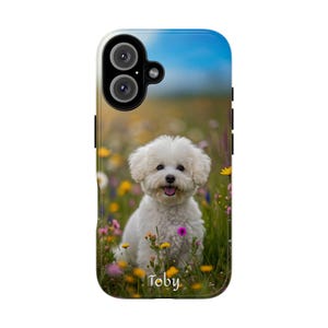 PERSONALIZED Bichon Frise Tough Phone Case, Bichon Lover Gift, Dog Lover Gift, Dog Walker Gift, Cute Bichon Case, iPhone Case, Samsung Case