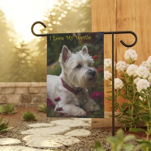Westie, Garden Flag, Dog Flag, Westie Flag, Garden Decor, Westie Gift, 12"x18", Westie Garden Flag