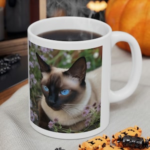 Siamese Cat Ceramic 11oz Mug, Siamese Cat Lover Gift, Siamese Cat Owner Gift Coffee Mug, Coffee Mug Gift, Pet Lover Gift, Pet Owner Gift