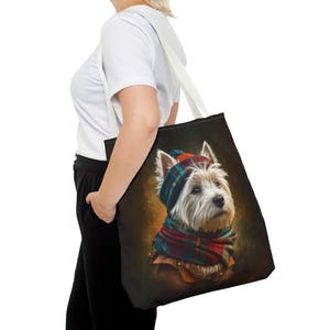 Highlander Westie Tote Bag, Three Sizes, Westie Owner Gift, Westie Lover Gift, Scotland Lover Gift, Vet Gift, Dog Walker Gift
