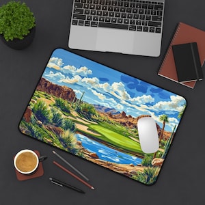 Golfer&#39;s Computer Desk Mat, Three Sizes, Golfer Gift, Golfing Award, Golfing Prize, Golf Lover Gift, Golf Player Gift, Golf Tournament Gift