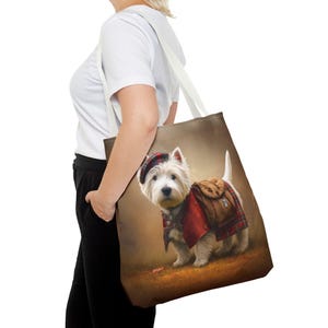 Highlander Westie Tote Bag, Three Sizes, Westie Owner Gift, Westie Lover Gift, Scotland Lover Gift, Vet Gift, Dog Walker Gift