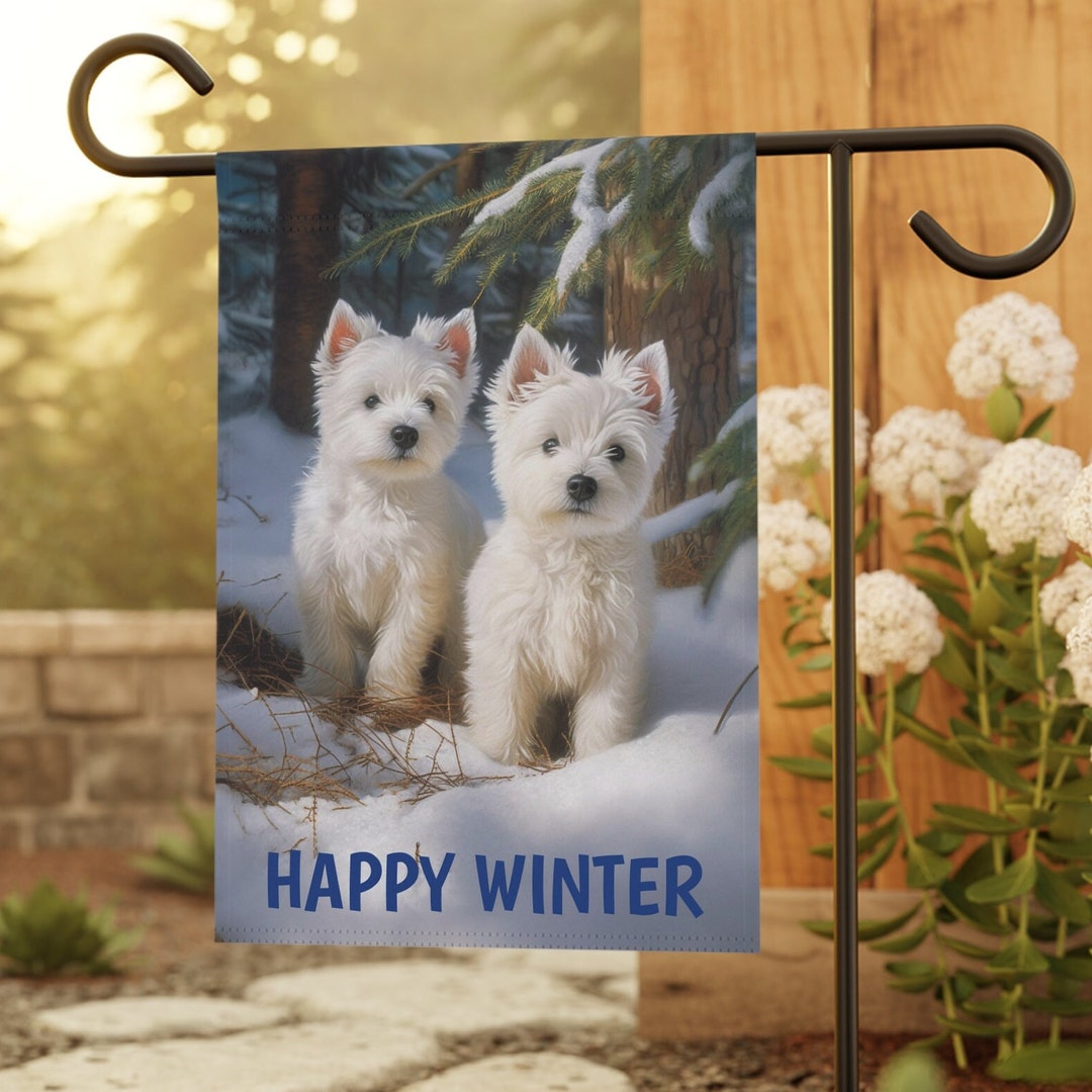Two Westies Winter Garden & House Banner, Two Westies Winter Garden ...