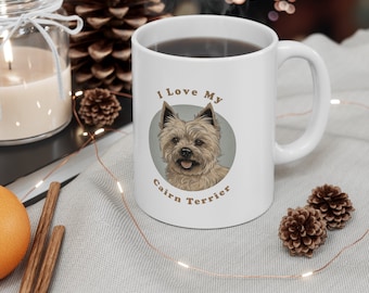 Cairn Terrier Taza de café, 11 oz, Cairn Terrier Taza, Cairn Terrier Taza Regalo, Cairn Terrier Amante Regalo