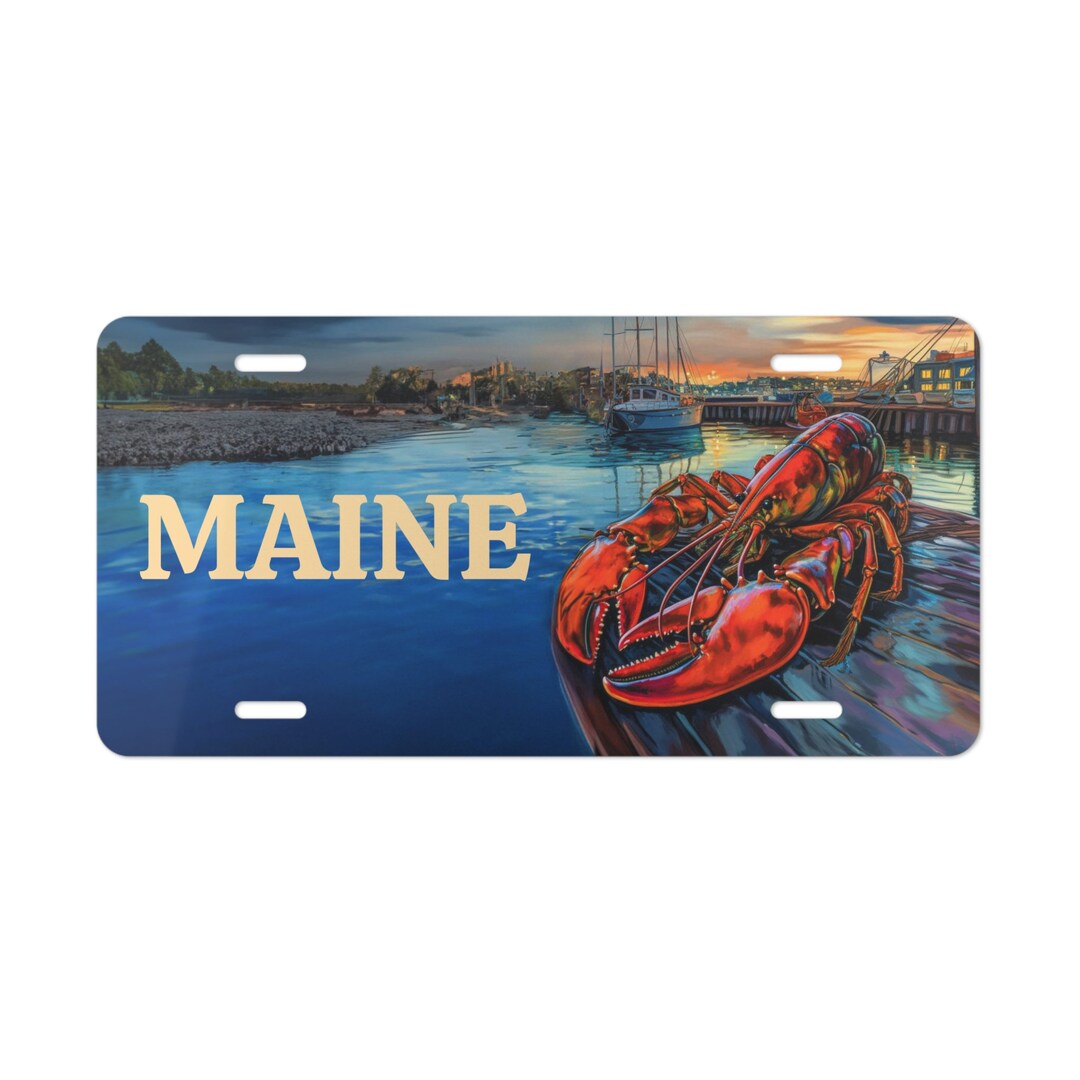 Maine Vanity Plate Maine Lobster Vanity Plate Maine Vanity Etsy