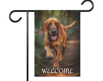 Bloodhound Garden & House Banner, Bloodhound Welcome Garden Flag, Bloodhound Lover Gift, Bloodhound Owner Gift