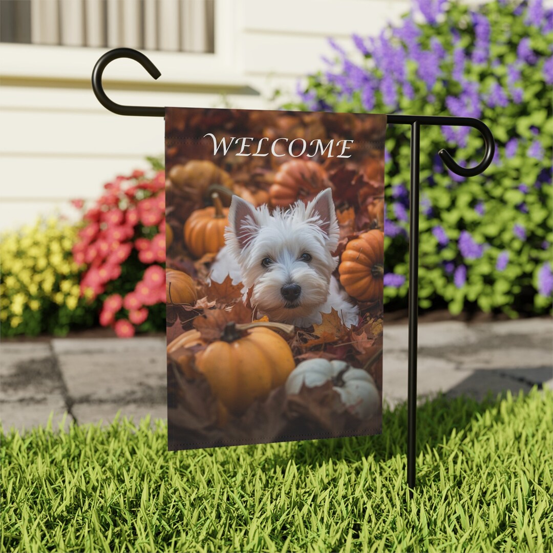 Westie Garden & House Banner, Westie Puppy Fall Garden Flag, Westie ...