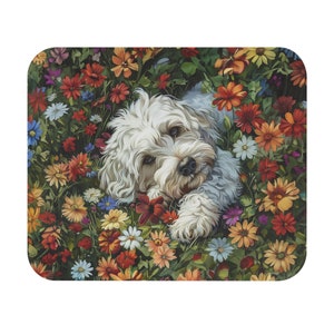 Tapete de mouse para filhotes de algodão de Tulear (retângulo) (9 "x 8"), presente para amantes de cães, presente para amantes de algodão de Tulear, presente para amantes de animais de estimação, presente para proprietários de algodão de Tulear