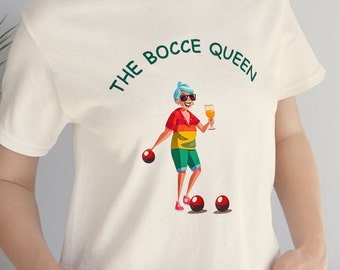 Camiseta de bocha feminina, camiseta de manga curta para bocha, presente para jogadora de bocha, presente para amante de bocha, presente para equipe de bocha