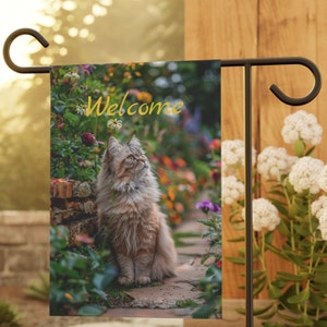 Persian Cat Summer Garden & House Banner, 12x18 in, Persian Cat Lover Gift, Persian Cat Garden Flag Gift, Persian Cat Yard Flag
