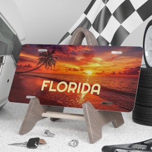 Florida Vanity Plate, Florida Sunset Vanity License Plate, Florida Beach Vanity License Plate, Florida Vanity Plate Gift, Florida Lover Gift